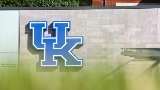 Photo of University of Kentucky logo on stone wall on campus